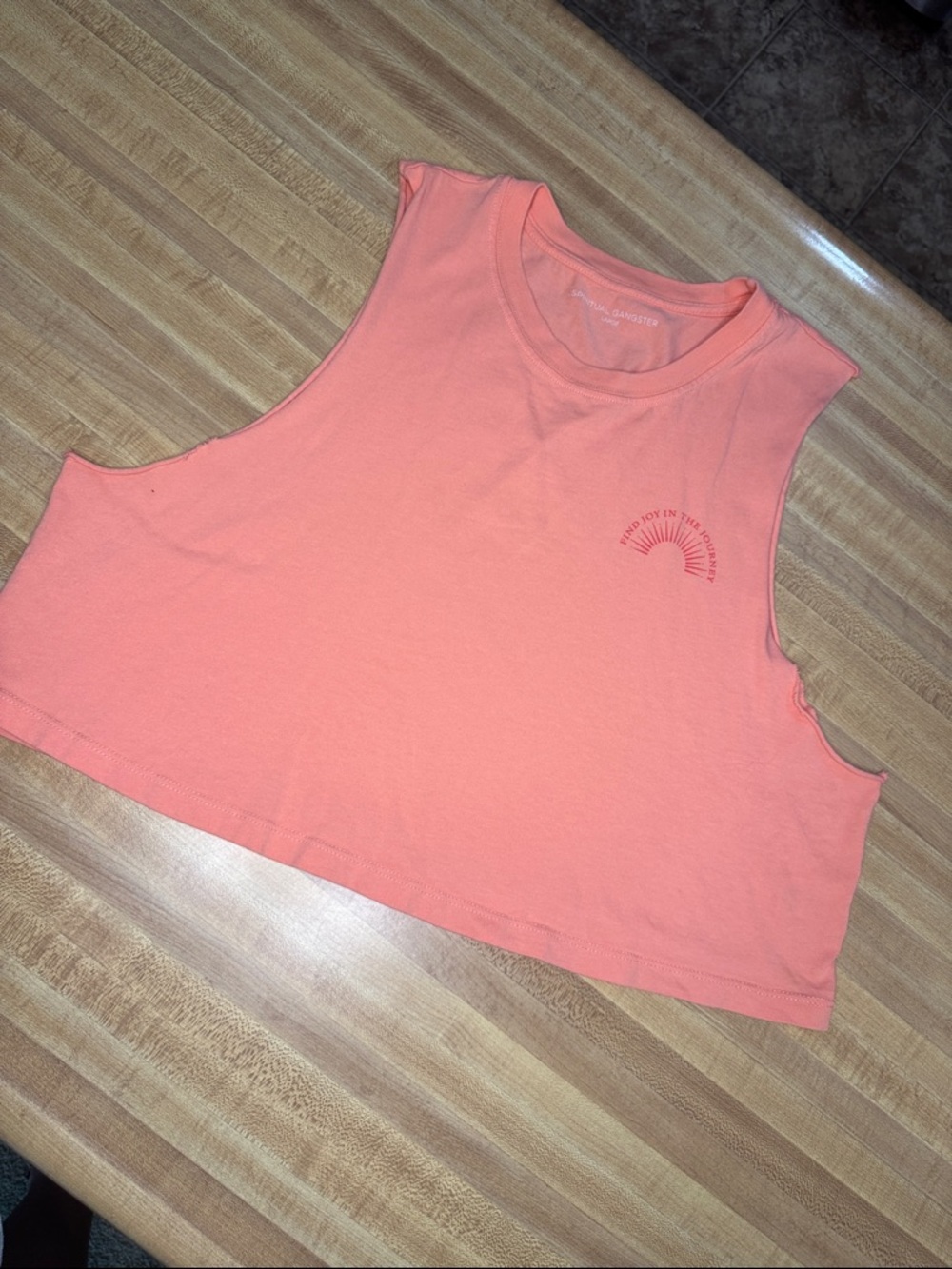 Spiritual Gangster -  Coral Cropped Muscle Tank